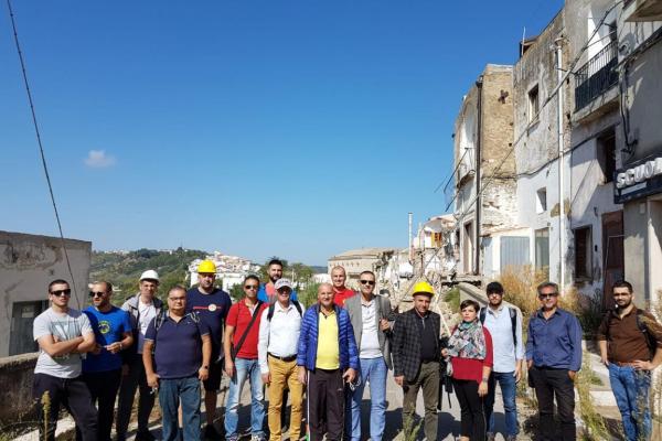 Second day on site visit to Pomarico, Basilicata region where landslide occurred